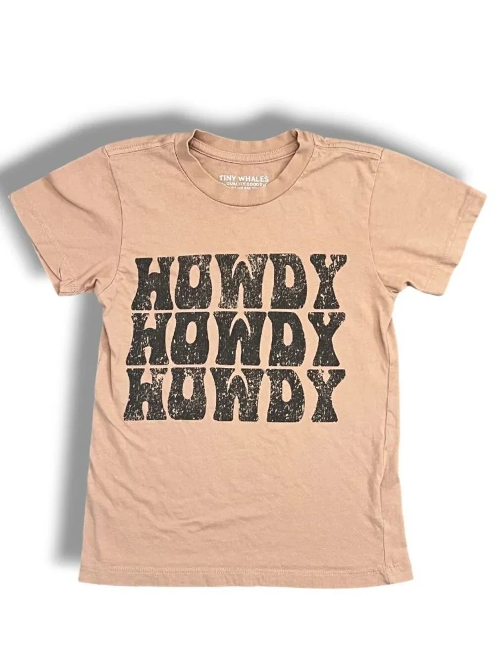 Tiny Whales Howdy Tan Khaki Short Sleeve Shirt Tee T-shirt Size 6